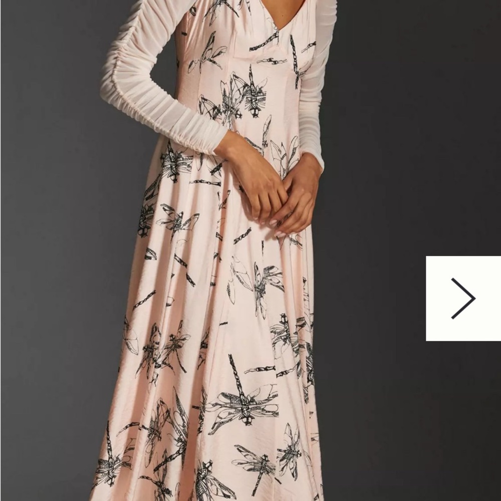 Elegant Cream Dress with Black Print